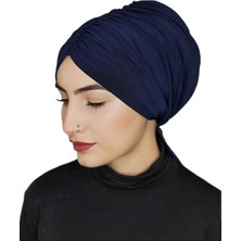 Erasra Class Mayo ve Hasema Üstü Uyumlu Hijab Arkadan Baglamalı Bone Lacivert