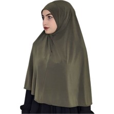 Erasra Class Tek Parca Pratik Büyük Hazır Esarp Hijap Haki Yeşili Namaz Örtüsü