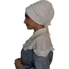 Erasra Class Mayo ve Hasema Üstü Uyumlu Hijab Arkadan Baglamalı Bone  Ekru