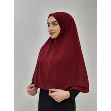 Erasra Class   Tek Parca Pratik Büyük Hazır  Esarp Hijap Bordo Renk Namaz Örtüsü