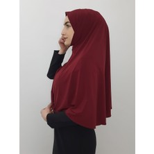 Erasra Class   Tek Parca Pratik Büyük Hazır  Esarp Hijap Bordo Renk Namaz Örtüsü