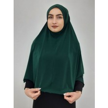 Erasra Class Tek Parca Pratik Büyük Hazır  Esarp Hijap Zümrüt Renk Namaz Örtüsü