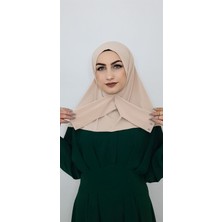 Erasra Class Cıtcıtlı Hazır Eşarp Şal Hijap  Bej Renk
