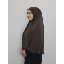 Erasra Class Tek Parca Pratik Büyük Hazır  Esarp Hijap Kahve Renk Namaz Örtüsü