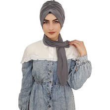 Erasra Class Tasarım  Hazır Bone Şal  Gri