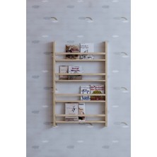 Naturel Home Duvar Kitaplığı Masif Ahşap Montessori Duvar Kitaplık