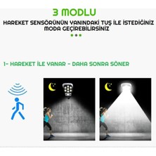 Aron Girişim Solar Güneş Enerjili Hareket Sensörlü Güvenlik Kamera Görünümlü 77 LED Dış Mekan Aydınlatma
