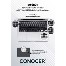 TECHTONİC Macbook Air 2020 13 Inc M1 A2337 / A2179 Uyumlu Türkçe Q Klavye Slim Klavye Koruyucu Kılıf