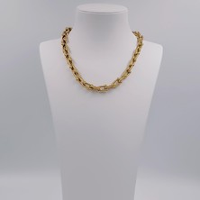 Hena Çelik Gold Tiffany Kolye 45 cm