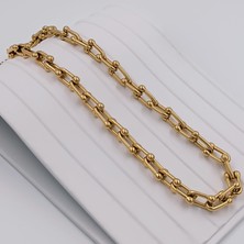 Hena Çelik Gold Tiffany Kolye 45 cm