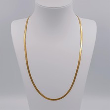 Hena Çelik Gold Italyan Ezme Zincir 60 cm