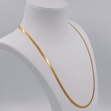 Hena Çelik Gold Italyan Ezme Zincir 60 cm