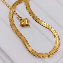 Hena Çelik Gold Italyan Ezme Zincir 60 cm