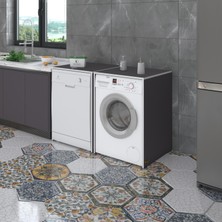 Kenzlife çamaşır&kurutma&bulaşık makinesi dolabı naumkare gri 90*140*60 kapaksız arkalıksız