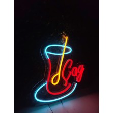 Dekoraven Çay Neon LED Yazı Tabela Kafe Bar Dekoratif AYDINLATMA(40X30CM)