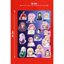 Anime Marketi Anime Kızları Sticker Seti - Ajanda - Laptop - Telefon Sticker Seti (17 Adet)