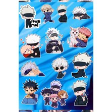 Anime Marketi Jujutsu Kaisen Cartoon Sticker Seti - Ajanda - Laptop - Telefon Sticker Seti (13 Adet)