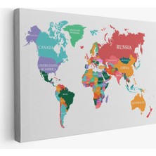 Doğal Tercih Dünya Haritası Dekoratif Kanvas Tablo 1104