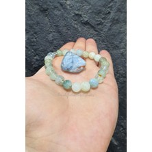 Nelleovana Akuamarin (Aquamarine) Doğal Taş Bileklik ( Mutluluğun ve Genç Bir Ruhun Simgesi )