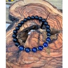Nelleovana Mat Lapis Lazuli ve Oniks Bileklik