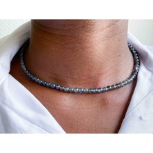 Nelleovana Labradorit Taşı Doğaltaş Kolye 4 mm