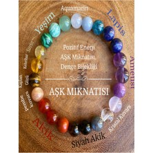 Nelleovana Aşk Mıknatısı Bileklik Yeşim, Lapis, Ametist, Akik, Pembe Kuvars, Kaplangözü, Kehribar, Sitrin