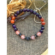 Nelleovana Ametist, Pembe Kuvars ve Akik Bileklik