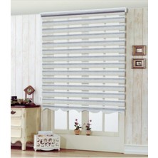 YS Perde Tasarım Lux Bambu Renk Geçişli Zebra Stor Perde Alüminyum Kasalı Yüksek Kaliteli - Gri, Bej