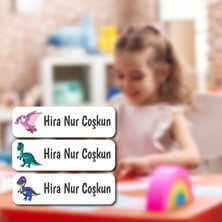 Obibaskı Kişiye Özel Okul Etiket Seti - 180 Adet - Kokusuz Ekolojik Mürekkep Pvc Etiket Sticker-Dinozor Model