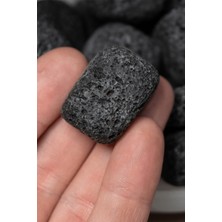 Tesbih Atölyesi Sertifikalı Tamburlanmış Doğal Lav Taşı Doğal Taş Kütle (3 Adet)