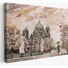 Harita Sepeti Berlin Sephora Katedrali Yağlıboya Görünüm Dekoratif Kanvas Duvar TABLOSU-3501