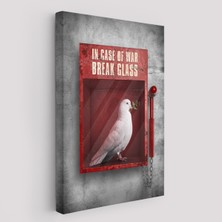 Harita Sepeti Savaş Durumunda Camı Kır Güvercin Kanvas TABLO-5258