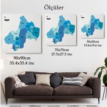 Harita Sepeti Tokat Ili ve Ilçeler Haritası  Dekoratif Kanvas Tablo 1468