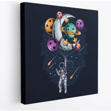 Harita Sepeti Ay ve Gezegenler Ile Uçan Astronot TABLO-5097