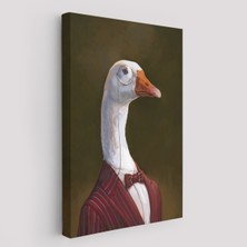 Harita Sepeti Gözlüklü Insan Vücutlu Kaz Pop Art Kanvas TABLO-5245