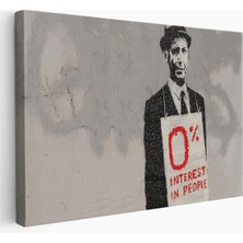 Harita Sepeti Banksy % 0 Faiz Oranı Isimli Çalışması Kanvas Tablo / % 0 Interest In PEOPLE-5110
