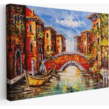 Harita Sepeti Venedik  Italya Yağlı Boya Görünümlü TABLO-1201