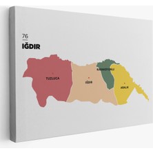 Harita Sepeti Iğdır  Ili ve Ilçeler Haritası  Dekoratif Kanvas Tablo 1358