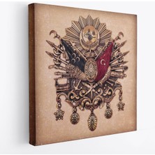 Harita Sepeti Osmanlı Tuğrası Dekoratif Kanvas TABLO-5804