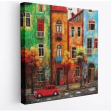 Harita Sepeti Renkli Hollanda Evleri Kanvas TABLO-5865