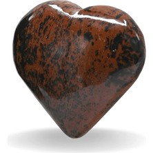 Tesbih Atölyesi Sertifikalı Kalp Kesim Kahverengi Obsidyen Taşı Kütle (3 Cm)
