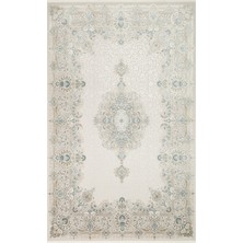Eko Halı Palmıra Plm 01 Cream Blue Yumuşak Dokulu Yüksek Kaliteli Sık Dokuma Modern Makine Dokuması Halı