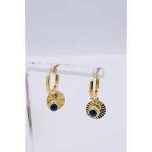 Latif Kuyumcu 14 Ayar Altın Halka Küpe Nazar Boncuklu Kadın Küpe