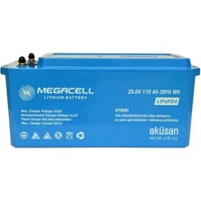 Megacell 25.6V 110AH Lifepo4 Marin Lityum Demir Fosfat Akü(Abs Kasa)