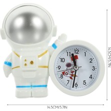 Hediye Sandalı 3D Astronot Çalar Saat Alarmlı Masa Saati Çocuk Odası Siyah