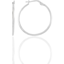 Söğütlü Silver Gümüş 32 mm Şarnel Halka Küpe SGTL12287RODAJ