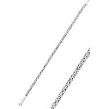 Söğütlü Silver Gümüş Ezme Yassı Model Erkek Kral Bileklik 3,8 mm SGTL12266RODAJ