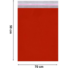 Repro Design 70×50 Kırmızı 50 Adet Yapışkanlı Metalize Hediye Poşeti Metalik Kırmızı Hediye Ambalaj Paketi