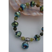 Stoneage Jewellery Yeşim Taşlı ve Çek Kristalli Bileklik