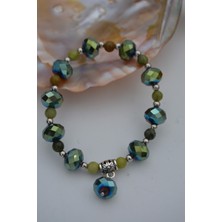 Stoneage Jewellery Yeşim Taşlı ve Çek Kristalli Bileklik